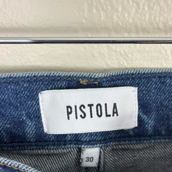 Pistola Eli High Rise Barrel Leg Jeans Women’s Size 30 Augustus Blue Rigid - Picture 5 of 10